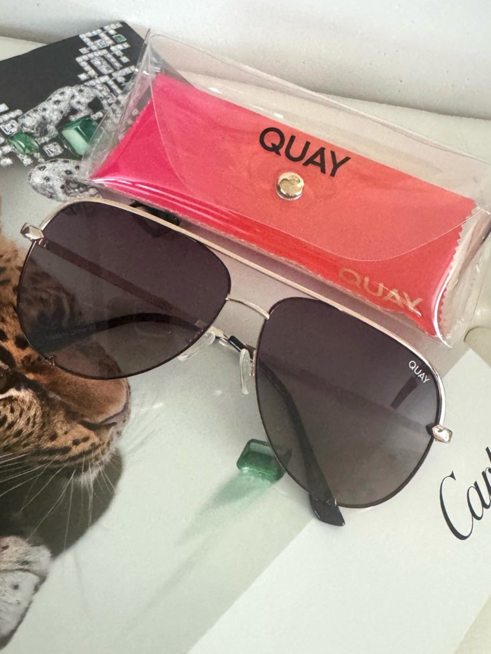 Quay Aviator Polarized Gold frame Sunglasses - HIGH KEY